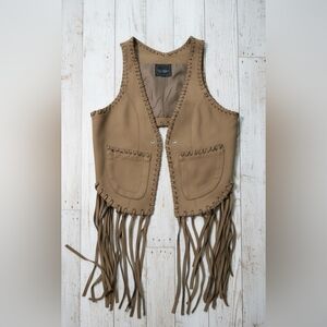 Jessica Simpson Fringe Vest – Faux Suede Western Boho Style – Size Small